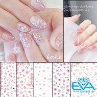 Flower Collection 3D Waterproof Nail Stickers Cherry Blossom Pattern DD743 / DD744 / DD601