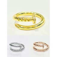 แหวนตะปูนำโชค แหวนตะปูคาร์เทียร์ รุ่นสลิม ไม่ปั้มหัว แหวนฟรีไซส์ แหวนสแตนเลส ไม่ลอกไม่ดำ