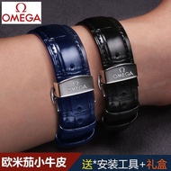 2024❁✷卐 CAI-时尚27 for-/Omega watch with genuine leather for men and women original accessories for-/Omega Butterfly Seamaster Speedmaster Butterfly Bracelet 20mm