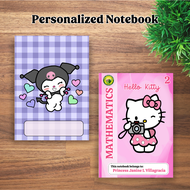 JM Creatink Personalized Notebook Writing / Composition Hello Kitty Kuromi Customized with Name and 