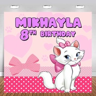 Marie Cat Birthday Backdrop Banner Birthday Wall Decoration/