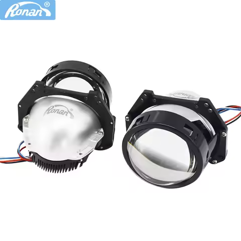 RONAN 2PCS 3.0 Bi Led Projector Lenses Headlight 3R G5 90W D19T 6000LUX White Color Universal Car He