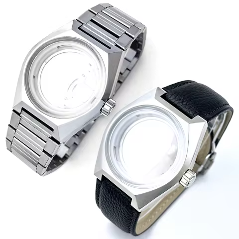41mm NH35 Watch Case Hexagon Shape Sapphire Dome Crytal Polished Fit 33mm Dial For Seiko King NH35 A