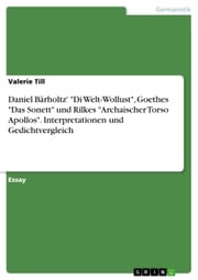 Daniel Bärholtz' 'Di Welt-Wollust', Goethes 'Das Sonett' und Rilkes 'Archaischer Torso Apollos'. Interpretationen und Gedichtvergleich Valerie Till