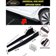 Universal Side Skirt Diffuser Body Kit Lip120CM Matte Black/Carbon  myvi axia wira waja city vios be