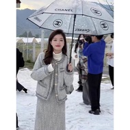 Xiaoxiang Style Suit Autumn Winter Coat Skirt Thickened Quilted Salt Series Light Mature Two-Piece W