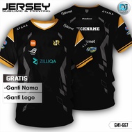 Baju Gaming RRQ/Jersey Gaming RRQ/Kaos RRQ MPL Terbaru 2022 Gratis Nama Full Printing