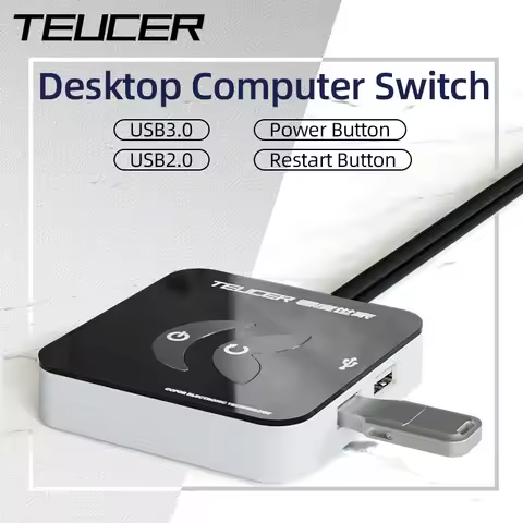 Teucer KG-03 Portable Desktop Computer PC Case Power Supply Switch With USB Desktop Host External St