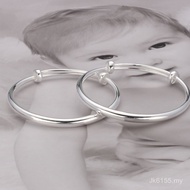 9 Classic Baby S999 Glossy Children Bracelet Round Stick Children Bracelet Sterling Silver Pure Silv
