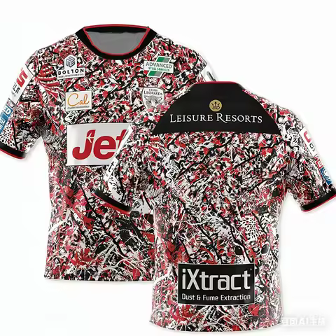 2026 Hot England New Leigh Leopards Rugby Sports Jersey UK Mens British Rugby Casual Quick Drying Tr