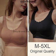 [Queen's Secret] M-5XL Japan SUJI full cup seamless adjustment bra, large chest show small gathering push up anti-sag BCDE Large cup bra, jelly soft support high quality BRA