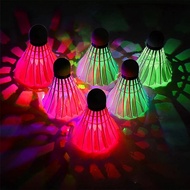 4PCS Bola Badminton LED Bercahaya Bola Badminton Warna Cerah Berkelip Bola Angsa Tahan Lama