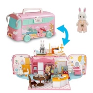 Portable Camper Van RV Toy Set Role-playing Scene Toy With Animal Doll Girls Birthday Gift