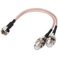 BLTIATLE F-Type Splitter Cable 6 Inch F Male to F Dual Female Coax Splitter Cable V-Type F Type TV S