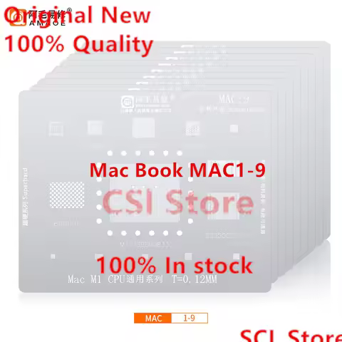 AMAOE MAC1-9 Stencil For MACBOOK Series MAC Pro M1 M2 A2159 A1706 A1707 A1534 Power Charge IC CPU/RA