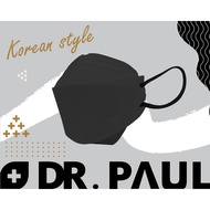 Dr. PAUL - 成人醫療級韓式4D魚形口罩/雙鋼印/台灣製-KF94/3D韓版/三片接合-時尚黑 (21x18cm)-10入/盒(未滅菌)