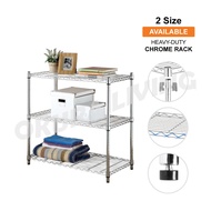 OKURA 3 Tier Multipurpose Chrome Rack Home Living Kitchen Rack Rak Serguna Rak Dapur