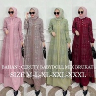 Hayya Dress/New Brocade/Muslim Dress/ BRUKAT HAYYA DRESS LUXURY PARTY GAMIS CRINKLE MIX BRUKAT DRESS