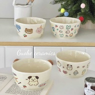 United Ceramic Cartoon Ceramic Graffiti Bowl ins Open Cute Cute Rice Bowl Ceramic Bowl Fruit Bowl