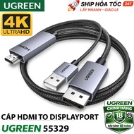 UGREEN 55329 HDMI to Displayport Cable, 2M Long HDMI to DP Cable Supports Genuine