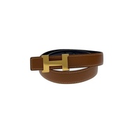 Hermes Belt Constance Mini 24 Reversible H Leather Beige Women's Direct from Japan Secondhand