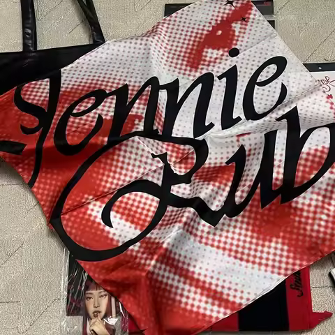 Jennie Ruby Collaborative Edition Square Scarf Belt Layered Wear Ethnic Fashion Accessories Spring 2