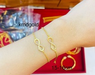 KMDGold สร้อยข้อมือทองแท้1สลึง ลายไพลิน สินค้าขายได้จำนำได้ พร้อมใบรับประกัน