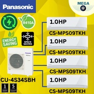 PANASONIC MULTI-SPLIT AIR COND R410a INVERTER [ OUTDOOR 3.5HP ] + [ INDOOR 4 UNIT 1.0HP ]