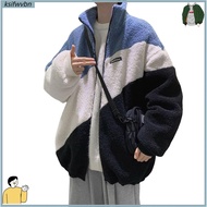 ksifwvbn Men Outerwear Imitation Sherpa Outwear Mens Winter Sherpa Cardigan Jacket with Zipper Stand