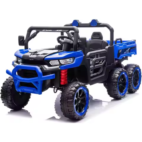 24V UTV 2 Seater Dump Truck with Remote Control, Electric Dump Bed, 4WD Power Ride on Truck Cars 6x6