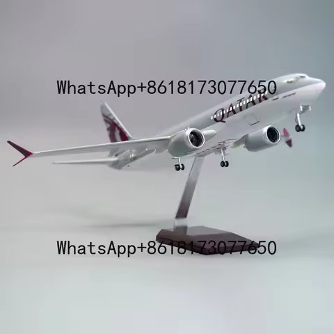 Qatar Airlines Boeing 737 MAX 8 Airplane Model Resin and Metal Aircraft Model 1/85 Scale