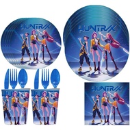 K-pop Demon Hunter Plates Sets Girl Group Paper Cups Tableware Tablecloth Party Disposable I4s4