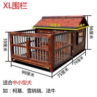 HY/🍉Xingluo Bay Solid Wood Dog House Dog Villa Wooden Kennel Waterproof and Rainproof Outdoor Large Dog House Dog House