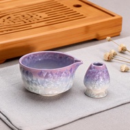 Gradient Purple Matcha2Set of Matcha Bowl with Spout, Tea Whisk, Tea Brush, Egg Beater, Japanese Sty