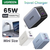 Ugreen PD 65W GaN Foldable Wall Charger 3 Ports Super Fast Charger Travel charger Portable
