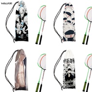 WALKIE Animie Badminton Racket Cover Bag Soft Storage Bag Case Drawstring Pocket Portable Tennis Racket Protection