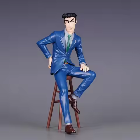 19cm Nohara Hiroshi Anime Figures Suit Nohara Shinnosuke Father Garage Kit Model Desktop Ornament Ch
