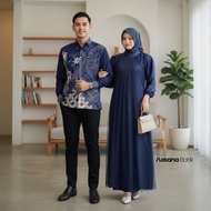 AZKANA BATIK - Raya Couple Dress, Eid Dress 2026, Elegant, Luxurious Plain Dress, Satin Combination,