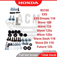 ✣TUSHIMA Honda Full Set Body Cover Screw and Nut Clip Coverset Skru EX5 RS150 Wave 100 125 110 Dash DX Future Alpha D125☼