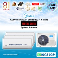 System 3【MIDEA】R32 Standard Series ( 4 Ticks ) 81Aircon