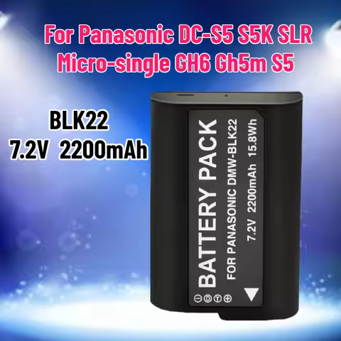2PCS 7.2V 2200mAh DMW-BLK22 Camera Battery for Panasonic DC-S5 S5K SLR Micro-single GH6 Gh5m S5 Lith