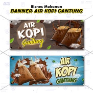 ✨READY DESIGN✨ BANNER AIR KOPI GANTUNG - Tebal / Kalis Air / Tahan Lasak - Peniaga Penjual Air Balan
