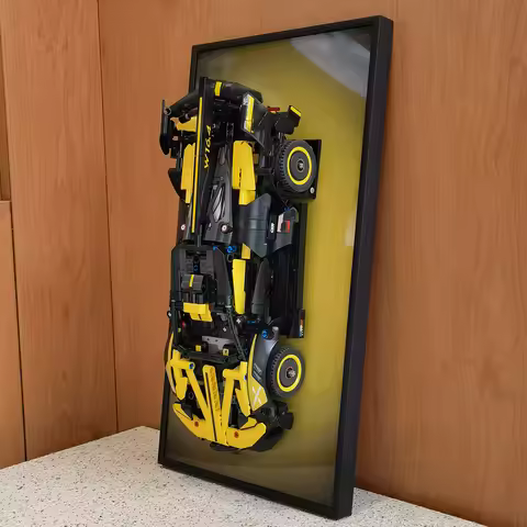 Display Wallboard for Lego 42151 Bugatti Bolide Building Blocks, Adult Collectibles Wall Mount Frame
