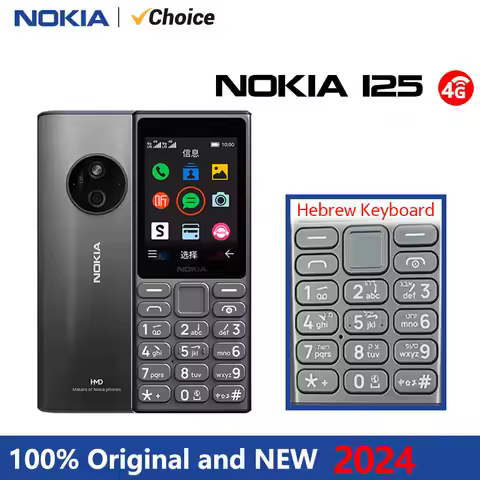 New and Original Nokia 125 4G Feature Phone Dual SIM 1450mAh Bettery Bluetooth 5.0 FM Radio Mobile P