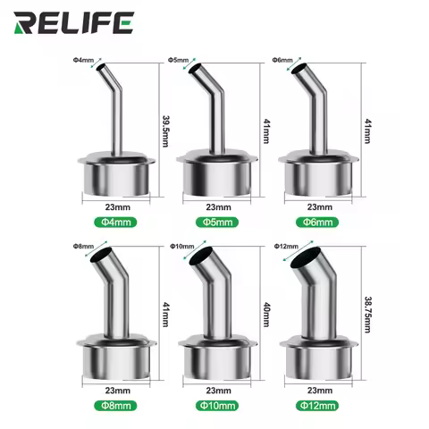 RELIFE 857 Bend Bevel Air Gun Nozzl for 857DW+/706W+/8786D+/K8/859D+/850A/850A+/850D Etc Heat Gun Se