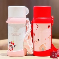 Starbucks Cute Pink Holiday Congratulation Happy Party Stainless Steel Insulated Water Bottle Large Capacity Strap Mug