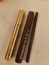 Jealousness婕洛妮絲持久抗暈、J.KAO極致媚眼防水眼線筆眼線膠筆（復古棕）、玩美24H超濃纖捲翹睫毛膏(防水型)棕色、睫毛底膏（更名為J.GAO）
