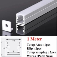 casing Aluminium for hard strip led model led strip model U lebar 1cm