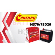 CAR BATTERY/BATERI KERETA MOTOLITE NS70/L Chery CrossEastar ,Honda Prelude,Proton Exora, Perdana, Wa