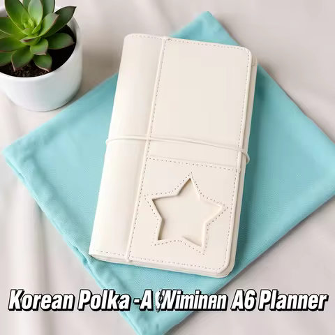 Portable Journal Compact A6 Notebook Polka Dot Notebook Decorative Denim Cover Notebook For Travel P